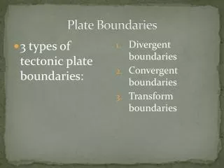 Plate Boundaries