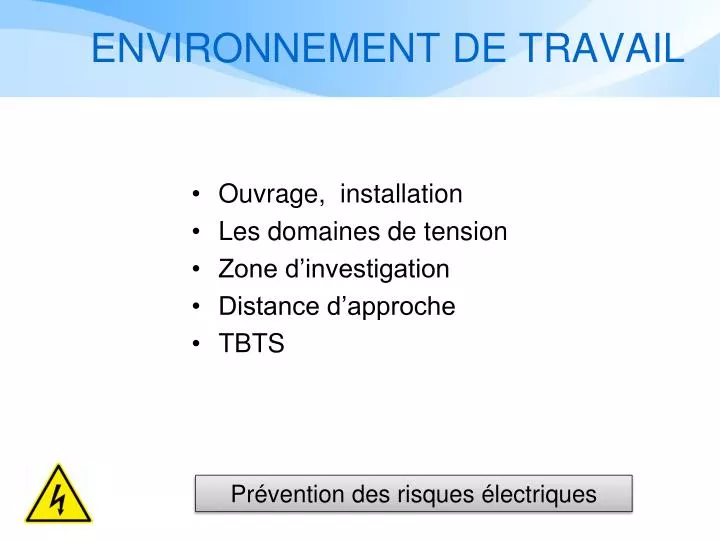 environnement de travail