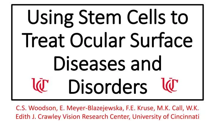 using stem cells to treat ocular surface diseases and disorders
