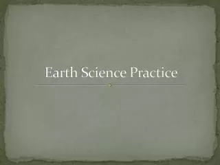 Earth Science Practice
