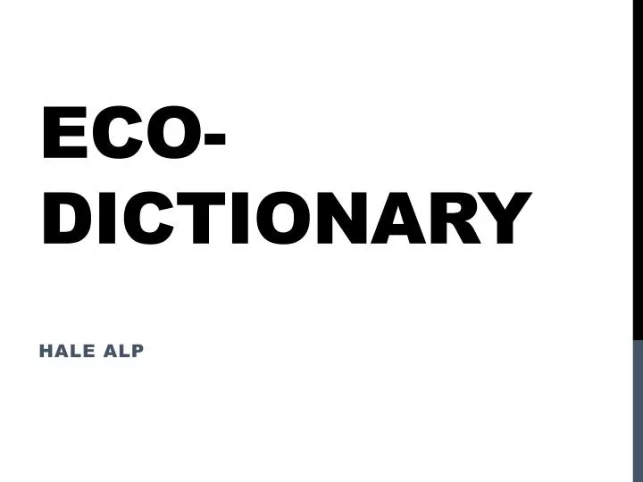 eco dictionary