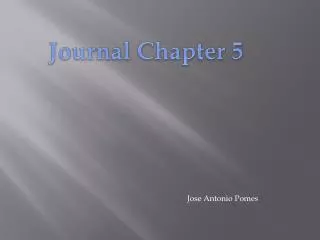 Journal Chapter 5