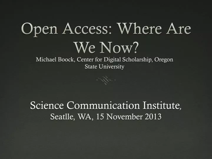 open access where are we now