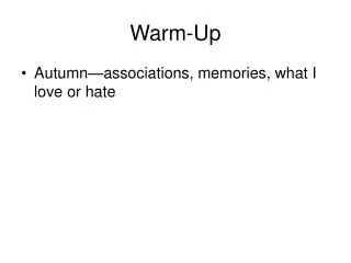 warm up