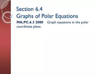 Section 6.4 Graphs of Polar Equations