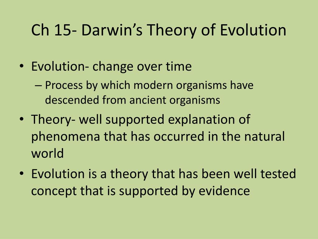 PPT - Ch 15- Darwin’s Theory of Evolution PowerPoint Presentation, free ...