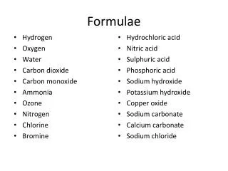 Formulae