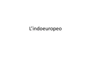 l indoeuropeo