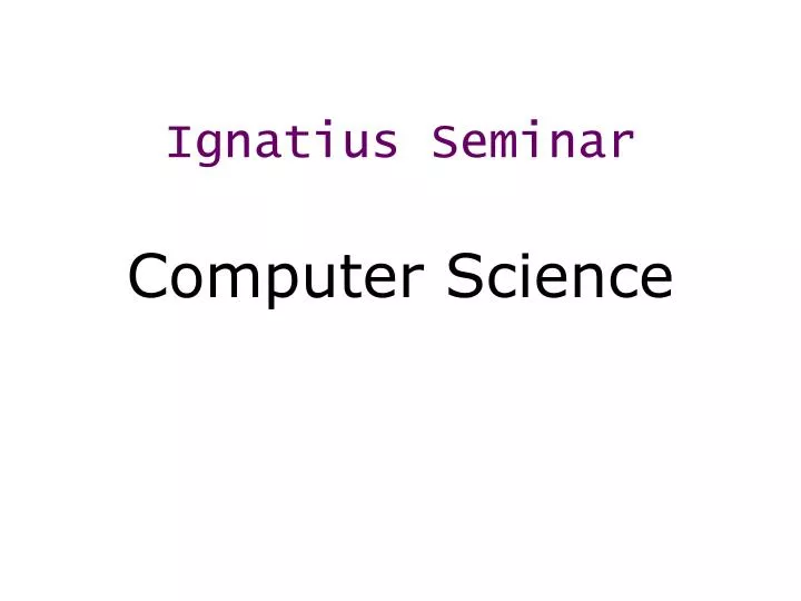 ignatius seminar