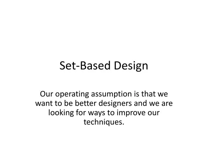 set based design