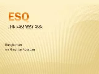 ESQ The ESQ Way 165