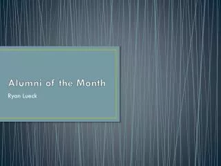 alumni of the month