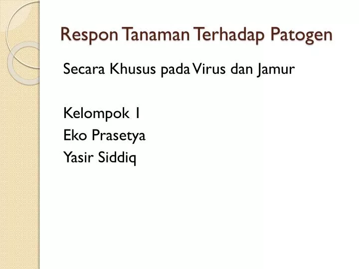 respon tanaman terhadap patogen