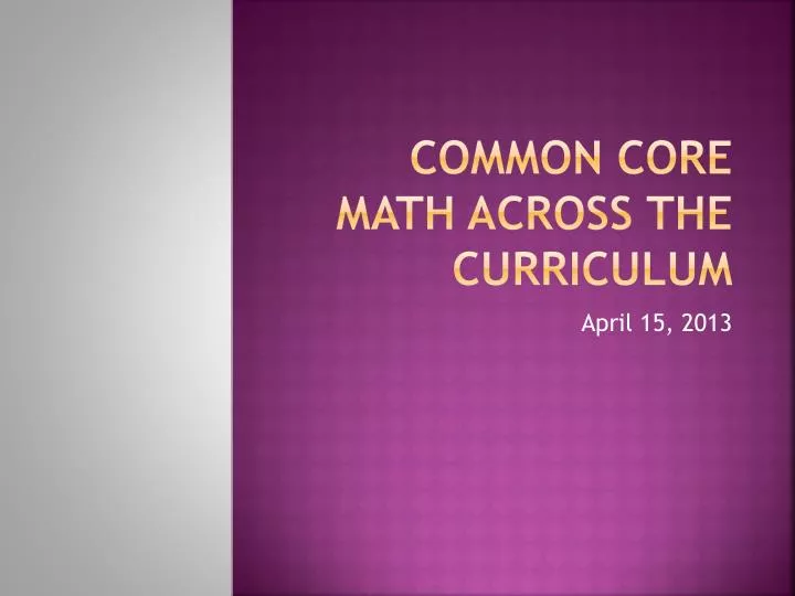 common core math across the curriculum