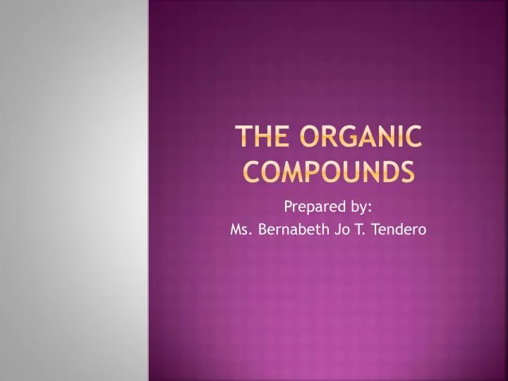 the organic compounds