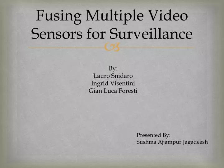 fusing multiple video sensors for surveillance