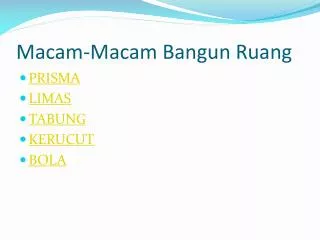 macam macam bangun ruang