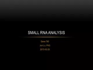 Small RNA Analysis