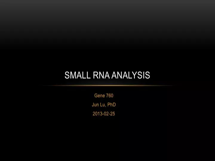 small rna analysis