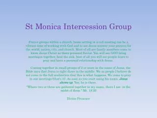 St Monica Intercession Group
