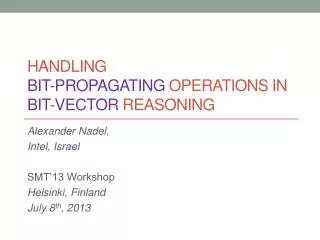 Handling Bit-Propagating Operations in Bit-Vector Reasoning