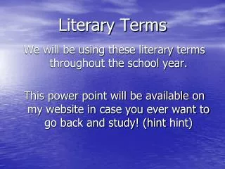 Literary Terms