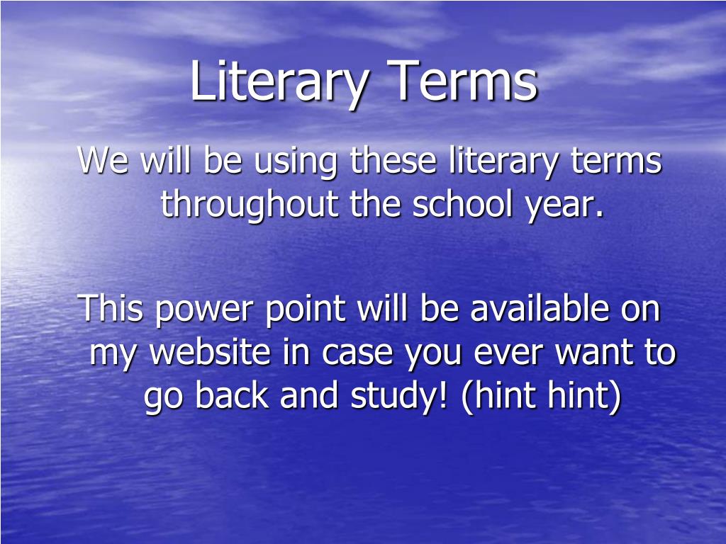 PPT - Literary Terms PowerPoint Presentation, free download - ID:2055826