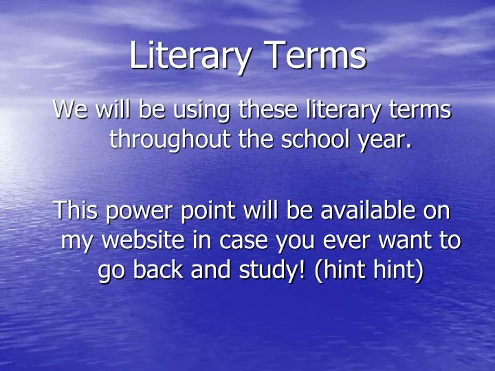 literary terms