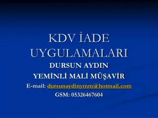 kdv ade uygulamalari