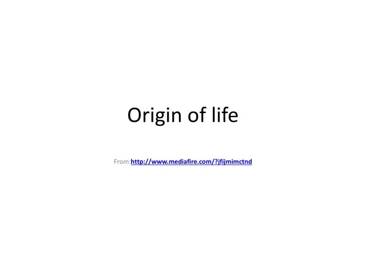 origin of life