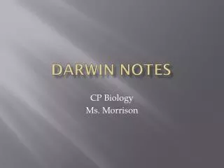 Darwin notes