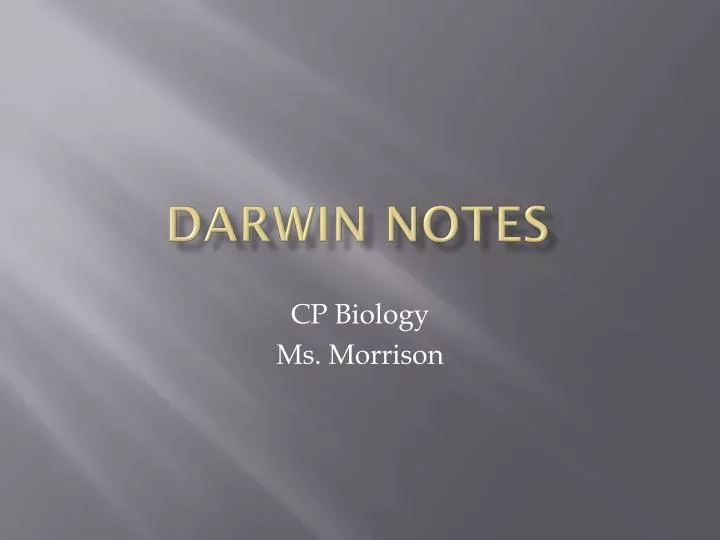 darwin notes