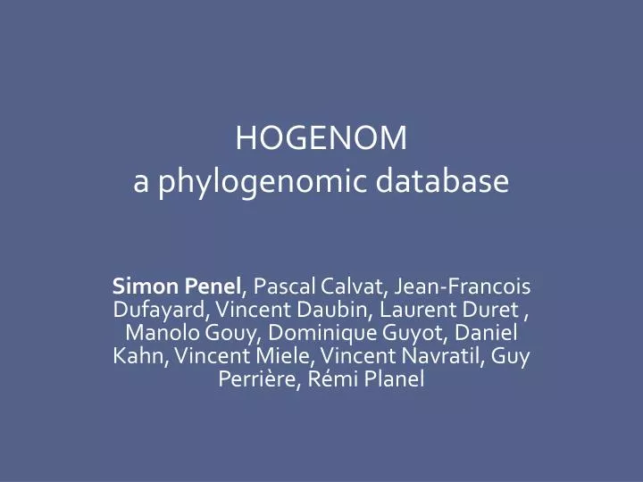 hogenom a phylogenomic database