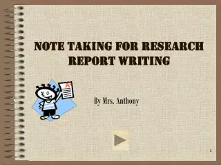 Note Taking For Research Report Writing