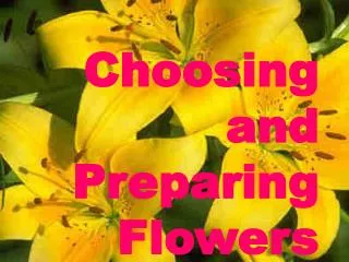 Choosing and Preparing Flowers