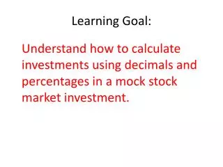 learning goal
