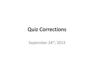 quiz corrections