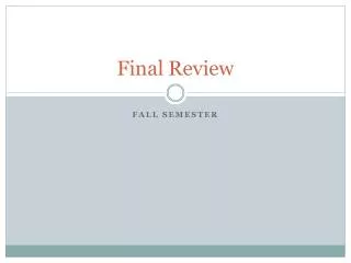 Final Review