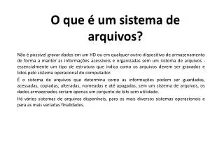 o que um sistema de arquivos