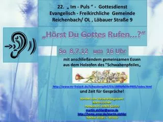 22 im puls gottesdienst evangelisch freikirchliche gemeinde reichenbach ol l bauer stra e 9
