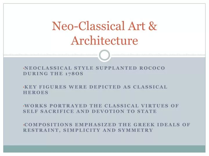 neo classical art architecture