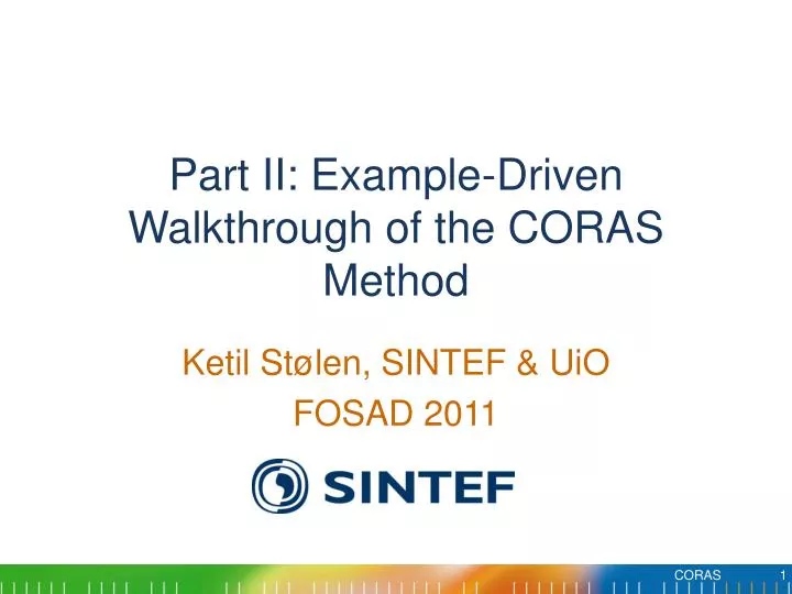 part ii example driven walkthrough of the coras method