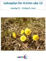 Lekseplan for 4.trinn uke 12 mandag 17. – fredag 21. mars - slide 1