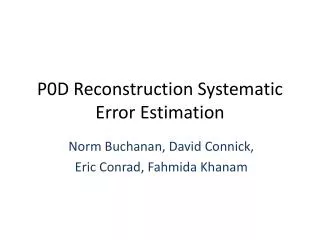 P0D Reconstruction Systematic Error Estimation