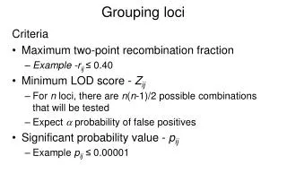 Grouping loci