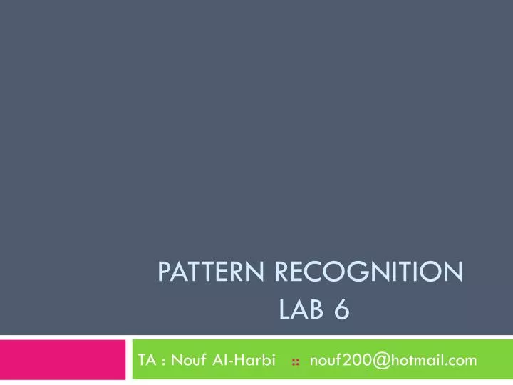 pattern recognition lab 6
