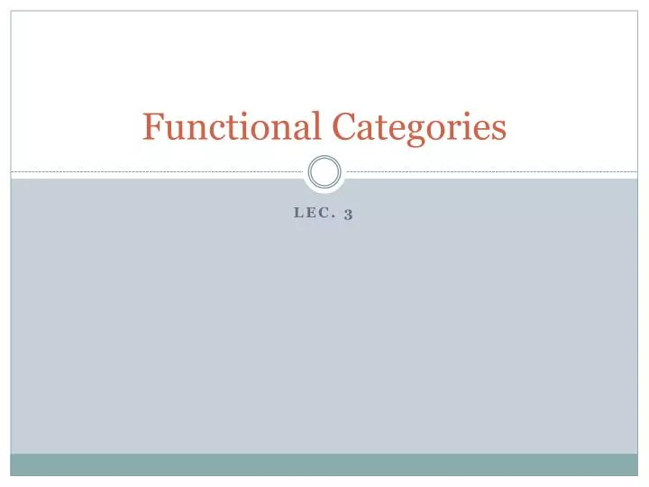 functional categories