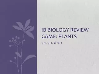 IB Biology Review game: Plants