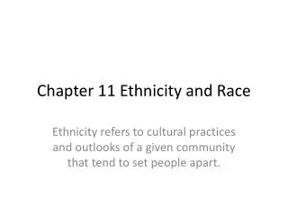 Chapter 11 Ethnicity and Race