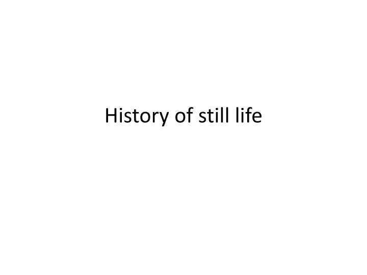 history of still life